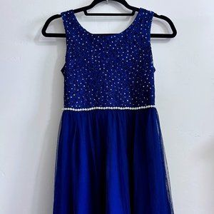 Speechless Blue Elegant Girl's Dress (Size 14)